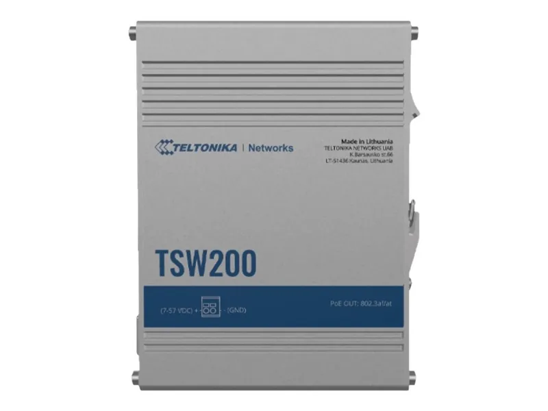 Alternativ bild 0 för Teltonika TSW200 - Switch - ej hanterad - 8 x 10/100/1000 (PoE) + 2 x SFP - stationär - PoE (240 W) - Likström