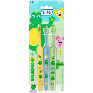 Produktfoto för TePe Mini Bolibompa Extra Soft Tandborste 3-pack