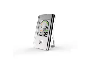 Produktfoto för TERMOMETER IN/UT HYGROM KLOCKA ALU | Beijerbygg Byggmaterial