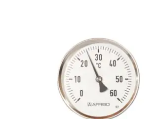 Produktfoto för Termometer Ø63x63 mm, 0-120 C - Rost- och syrafast version, Sonde: Ø8 mm bakåt, Noggrannhet: Kl 1,0