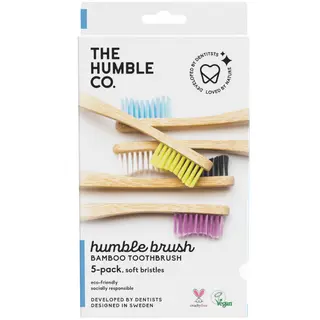 Produktfoto för The Humble Co. Humble Bambutandborstar Mjuk Blandade färger 5-pack