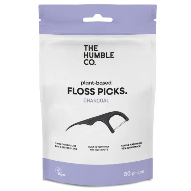 Bild 1 för The Humble Co. Humble Floss Picks Charcoal 50 st
