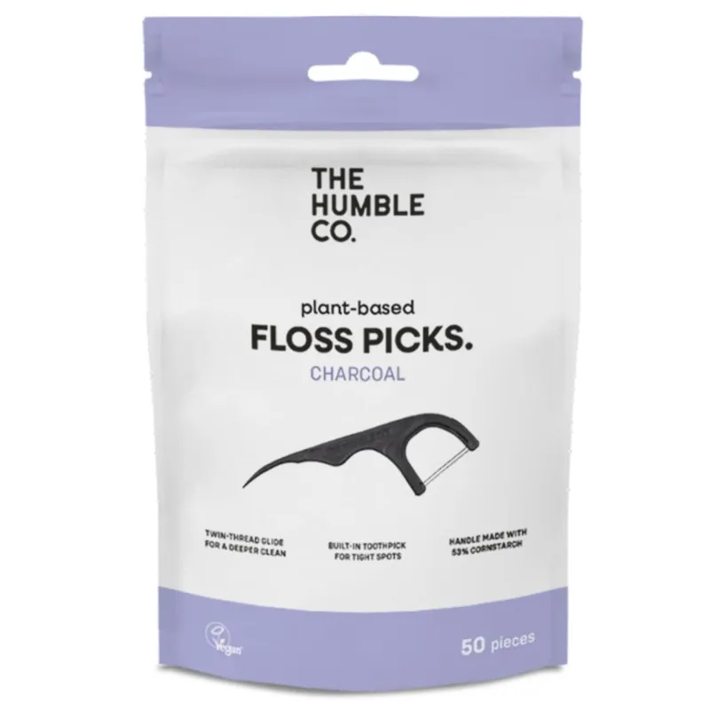 Bild 2 för The Humble Co. Humble Floss Picks Charcoal 50 st