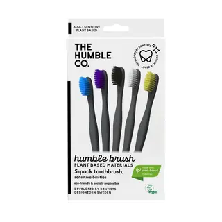 Produktfoto för The Humble Co. Plant-based Toothbrush 5-pack Soft Mixed Colors