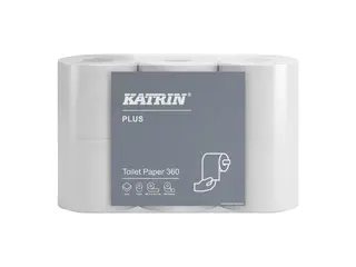Produktfoto för Toalettpapper Katrin Plus 360 vit 50m 18100 2-lagigt 42 rullar/kartong - (42 rullar per kartong)