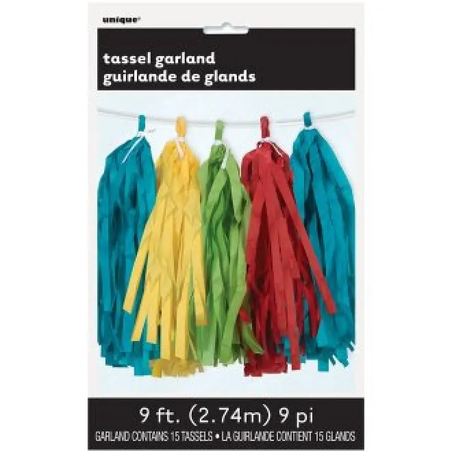 Alternativ bild 0 för Tofs-girlang blandade färger 274 cm
