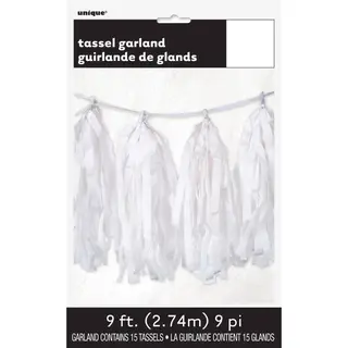 Produktfoto för Tofs-girlang vit 274 cm