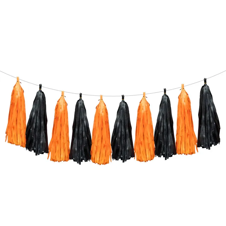 Alternativ bild 0 för Tofs-Girlanger Orange & Svart