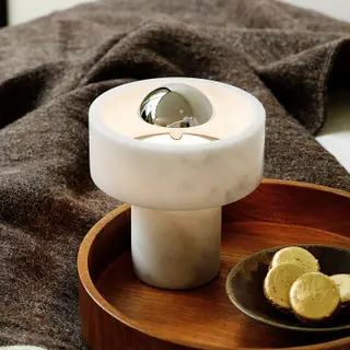 Produktfoto för Tom Dixon - Stone Portable Bordslampa Silver Tom Dixon
