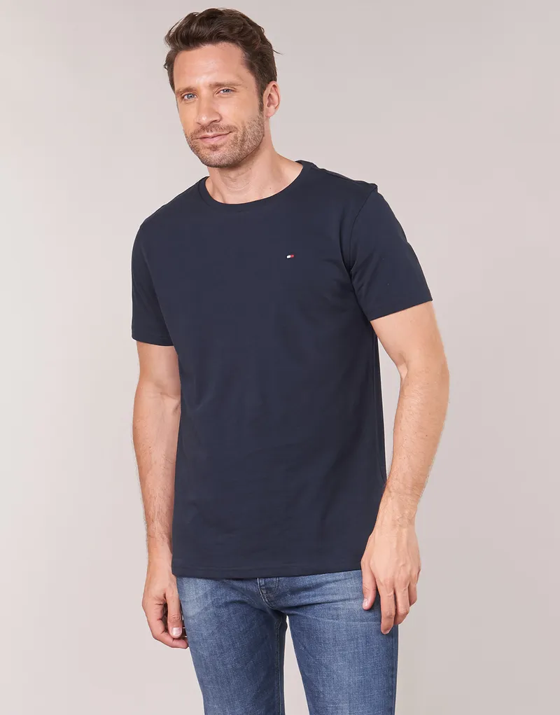 Bild 3 för Tommy Hilfiger Cotton Icon Crew Neck SS Marin ekologisk bomull Small Herr