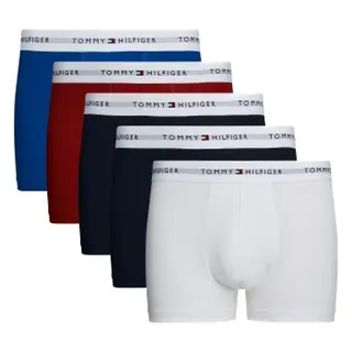 Produktfoto för Tommy Hilfiger Kalsonger 5P Signature Cotton Essential Trunk Blå/Röd bomull X-Large Herr