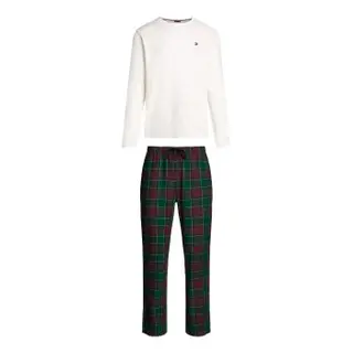 Produktfoto för Tommy Hilfiger Long Sleeve Waffle Flannel PJ Set Flerfärgad Medium Herr
