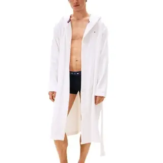 Produktfoto för Tommy Hilfiger Original Hooded Robe Vit bomull Small Herr