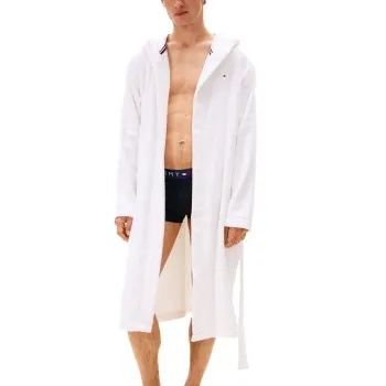 Alternativ bild 0 för Tommy Hilfiger Original Hooded Robe Vit bomull Small Herr