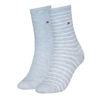 Produktfoto för Tommy Hilfiger Strumpor 2P Classic Small Stripe Socks Ljusblå Strl 35/38 Dam