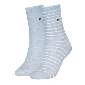 Alternativ bild 0 för Tommy Hilfiger Strumpor 2P Classic Small Stripe Socks Ljusblå Strl 35/38 Dam