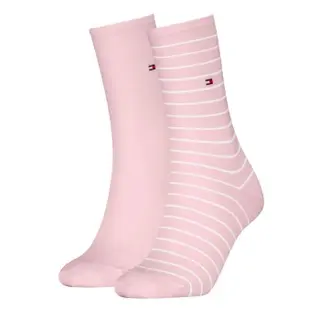 Produktfoto för Tommy Hilfiger Strumpor 2P Classic Small Stripe Socks Ljusrosa Strl 39/42 Dam