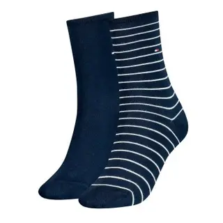 Produktfoto för Tommy Hilfiger Strumpor 2P Classic Small Stripe Socks Mörkblå Strl 39/42 Dam