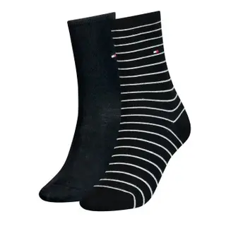 Produktfoto för Tommy Hilfiger Strumpor 2P Classic Small Stripe Socks Svart Strl 39/42 Dam
