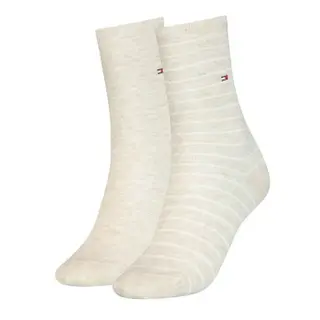 Produktfoto för Tommy Hilfiger Strumpor 2P Classic Small Stripe Socks Vanilj Strl 35/38 Dam