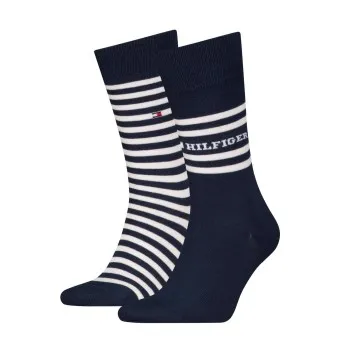 Alternativ bild 0 för Tommy Hilfiger Strumpor 2P Men Breton Crew Socks Marin Strl 43/46 Herr