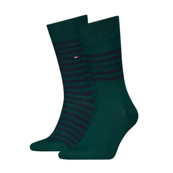 Alternativ bild 0 för Tommy Hilfiger Strumpor 2P Men Breton Crew Socks Mörkgrön Strl 39/42 Herr