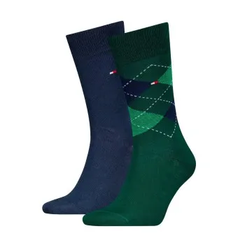 Alternativ bild 0 för Tommy Hilfiger Strumpor 2P Men Sock Check Blå/Grön Strl 43/46 Herr