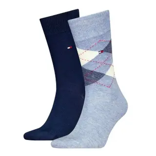 Produktfoto för Tommy Hilfiger Strumpor 2P Men Sock Check Blå/Ljusblå Strl 47/49 Herr