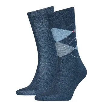 Alternativ bild 0 för Tommy Hilfiger Strumpor 2P Men Sock Check Jeansblå Strl 47/49 Herr