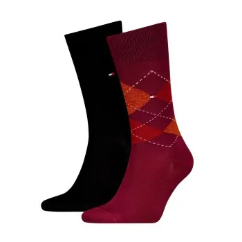 Alternativ bild 0 för Tommy Hilfiger Strumpor 2P Men Sock Check Röd/svart Strl 43/46 Herr