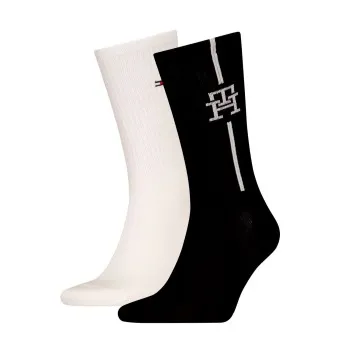 Alternativ bild 0 för Tommy Hilfiger Strumpor 2P Monogram Sock Svart/Vit Strl 39/42 Herr