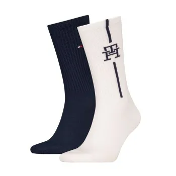 Alternativ bild 0 för Tommy Hilfiger Strumpor 2P Monogram Sock Vit/Marin Strl 39/42 Herr
