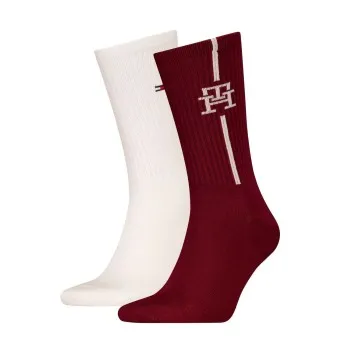 Alternativ bild 0 för Tommy Hilfiger Strumpor 2P Monogram Sock Vit/Röd Strl 39/42 Herr