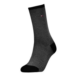 Produktfoto för Tommy Hlfiger Women Premium Stripe Socks Strumpor Svart Strl 39/42 Dam