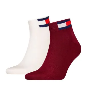 Alternativ bild 0 för Tommy Men Uni Flag Quarter Sock Strumpor 2P Vit/Röd Strl 39/42 Herr