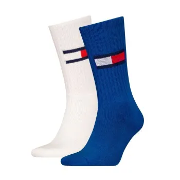 Alternativ bild 0 för Tommy Men Uni TJ Flag Socks Strumpor 2P Vit/Blå Strl 43/46 Herr