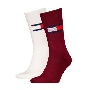Alternativ bild 0 för Tommy Men Uni TJ Flag Socks Strumpor 2P Vit/Röd Strl 43/46 Herr