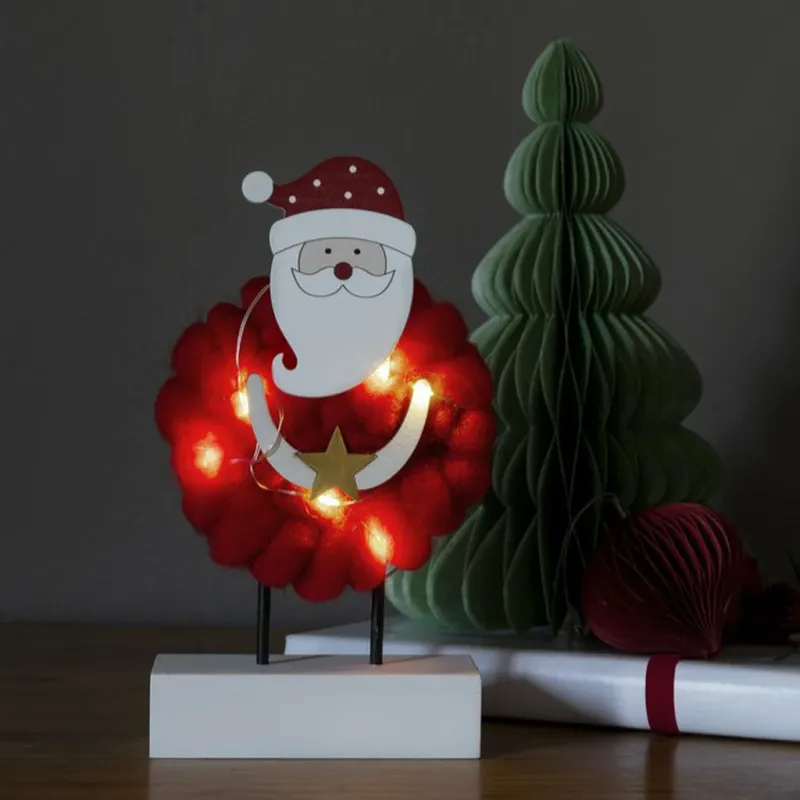 Alternativ bild 0 för Tomte trä&bomull 6 LED (Röd)