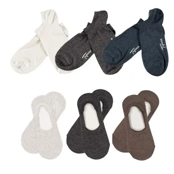 Alternativ bild 0 för Topeco Strumpor 6P Men Bamboo Mix Sneaker And No Show Sock Vit/Grå Strl 41/45 Herr