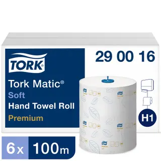 Produktfoto för Tork Pappershandduk Matic Mjuk H1 2-lagers vit