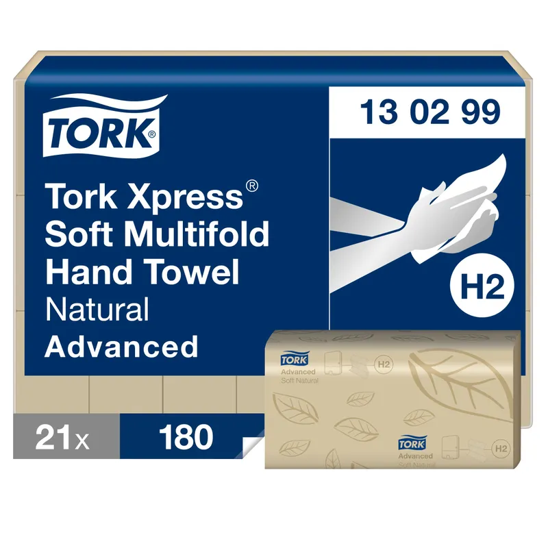 Alternativ bild 0 för Tork Pappershandduk Xpress H2 Advanced Mjuk Multifold 2-lagers natur