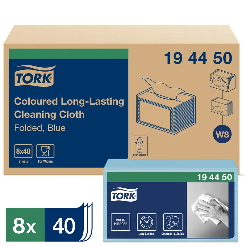 Alternativ bild 0 för Tork Rengöringsduk Premium W8 blå