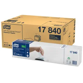 Produktfoto för Tork Servett N10, 1-lagers, präglad, ¼-vikt, 21,6 cm, vit