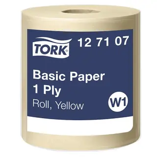 Produktfoto för TORKPAPPER A-TORK BASIC 127107 STOR RULLE W1 GUL 1190MXBR33CM | Beijerbygg Byggmaterial