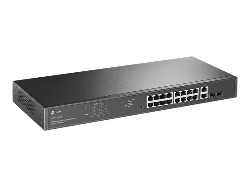 Alternativ bild 0 för TP-Link JetStream TL-SG1218MPE - Switch - smart - 16 x 10/100/1000 (PoE+) + 2 x Gigabit SFP - rackmonterbar - PoE+ (192 W) - Växelström 100 - 240 V