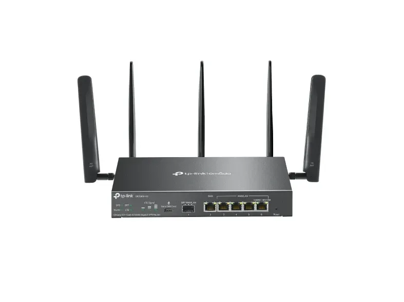Alternativ bild 0 för TP-Link Omada ER706W-4G, Wi-Fi 6 (802.11ax), Dual-band (2,4 GHz / 5 GHz), Nätverksansluten (Ethernet), 4G, Svart, Desktop router