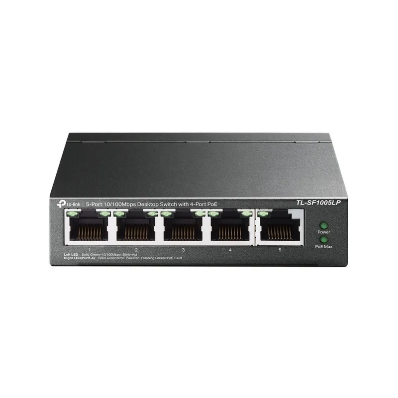 Alternativ bild 0 för TP-Link TL-SF1005LP 5-Port 10/100Mbps Desktop PoE Switch with 4-Port PoE (41W)