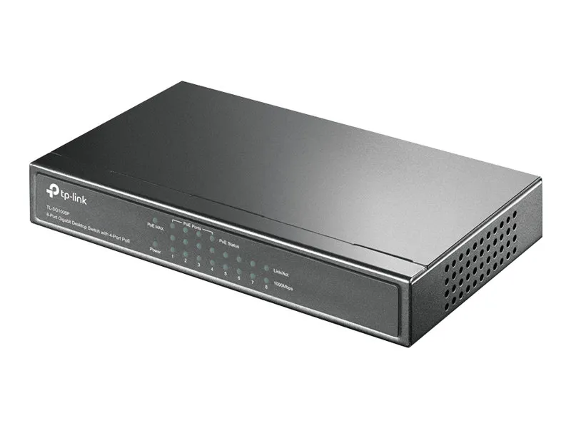 Alternativ bild 0 för TP-Link TL-SG1008P - Switch - ohanterad - 4 x 10/100/1000 (PoE) + 4 x 10/100/1000 - skrivbordsmodell - PoE