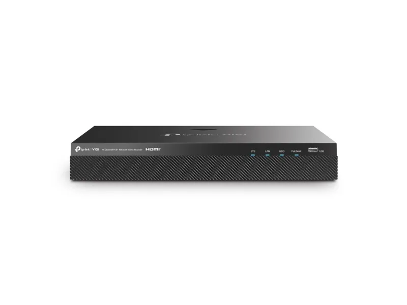 Alternativ bild 0 för TP-Link VIGI NVR2016H-16P, 16 kanaler, 3840 x 2160 pixlar, 16 kanaler, 720p, 1080p, HDMI Output Resolution: 1 Channel, Resolution: 1280x720/60Hz, 1280x1024/60Hz, 1440x900/60Hz,..., G.711 A-law, G.711 µ-law, G.726