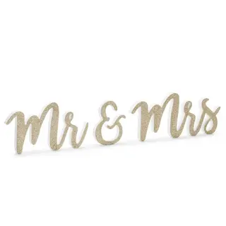 Produktfoto för Träbokstäver "mr & mrs" 50x10cm